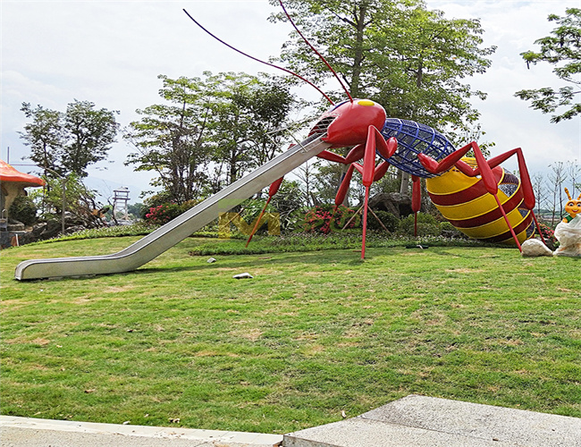 户外蚂蚁造型不锈钢滑梯